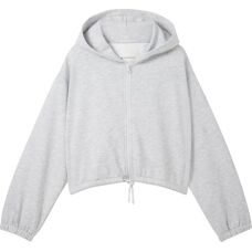 TOM TAILOR Mädchen Cropped Jacke Kurz Hellgrau Melange
