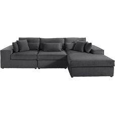 Raum.ID Florid L-Form Sofa - Reversible Ottomane, Schwarz