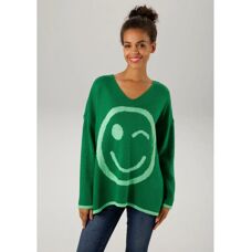 ANISTON CASUAL Grüner Muster-Oversized-Pullover - Produkttyp