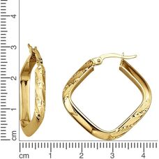 FIRETTI Gold 375 Strukturierte Creolen - Ohrringe