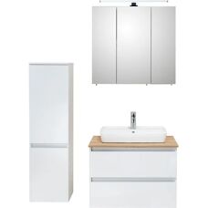 SAPHIR Quickset 360 Badmöbel-Set - Weiß Glanz/Riviera Eiche