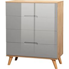 Andas Lund Hochglanzgrauer Kommode - Schlafzimmermöbel