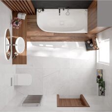 Hoesch Weiße iSensi Monolith Eckbadewanne - Badewanne
