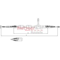 Metzger 251.33 Cavo del freno a mano per Alfa Romeo 147 - Posteriore destro