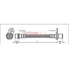Metzger Toyota Bremseslange - 4112183 - Fleksibel, 326mm