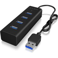 ICY BOX IB-HUB1409-U3 4-poorts USB 3.0-hub - Zwart