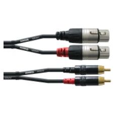 Kabel audio Cordial CFU 1.5 FC - 1,5m, 2 RCA, 2 XLR, Czarny