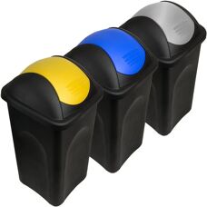 Stefanplast 3 Cubos de basura - 60L - Juego de reciclaje