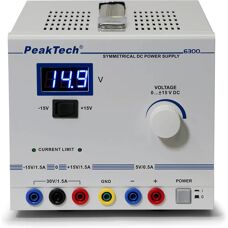 Peaktech 6300 Labornetzgerät - Symmetrisch 0-15 V, 1,5 A