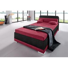 Polsterbett MAINTAL - Microvelours Bett mit Stauraum - Bett