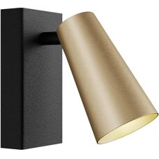 Lucande Angelina Brass Wall Lamp - Adjustable Narrow Shade - Suitable for Interiors