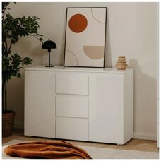 Calicosy - Anriktisch 2 Türen 3 Schubladen Weiß - 120cm