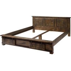 Massivmoebel24 - Bett Mango 180x200 Braun Railway Serie