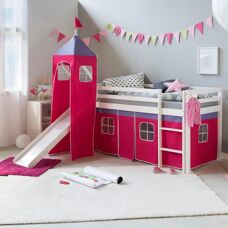 Homestyle4u Parvisänky Verholla - Liukumäki - Torni - Cerise