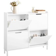 SoBuy FSR100-W Weiß Schmale Schuhschrank - Schuhaufbewahrung