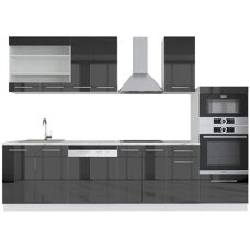 Vicco - Mueble de cocina Fame-Line - Antracita - 300 cm