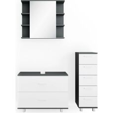 Vicco - Set di mobili da bagno Ilias - Antracite/Bianco