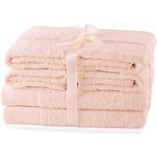 AmeliaHome Pink Towels Set - 6 pcs, 70x140/50x100 - Towels