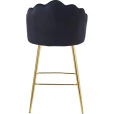 SalesFever Clam Schwarz/Gold Samt Barhocker - 2er Set