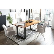 SalesFever Essgruppe - 180x90cm Grau Drehfunktion
