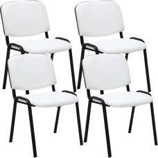 CLP - Set di 4 sedie ergonomiche da visitatore - Bianco