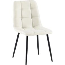 Silla de comedor Antibes en tela crema - Silla de comedor