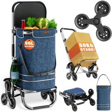 Monzana 30-54cm Folding Shopping Cart Blue - Product Type
