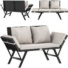 Casaria Gartenbank 2-in-1 Liege - Außen/Innen 240kg 3 Personen