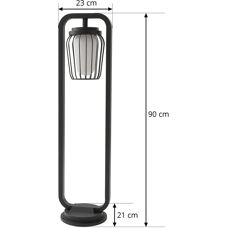 Lucande - Ulkovalaisin Chandan - Musta alumiini 90cm