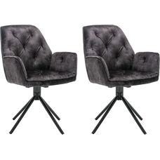 byLiving Sarina Vintage Samt Esszimmerstuhl - Stuhl