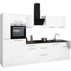 WIHO Küchen Unna Weiß Granit Komplettküchen-Set