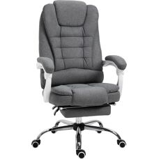 Ergonomiczne krzesło biurowe Vinsetto z podnóżkiem - Szare