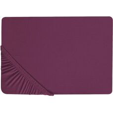 Beliani Bordeaux Baumwoll Spannbetttuch - 160x200 cm