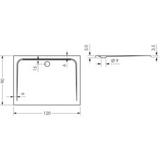 Steinkamp MBRBC12090 Duschwanne - 120x90cm Superflach