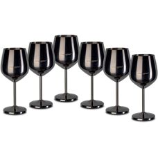 Set de Verres à Vin en Acier Inoxydable Noir - 6 Pièces - Publicité