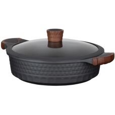 Resto Kitchenware 93506 Kochtopf - 4,4L Schwarz & Holz