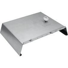 BBQ-Toro Verstellbarer Edelstahl Pizzaaufsatz mit Thermometer - 48,5-79cm