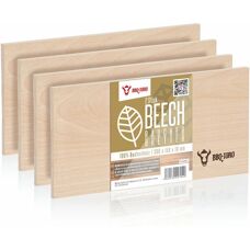Bbq-toro Räucherbrett aus Buchenholz - 4 Stück 30x15cm