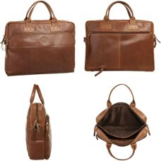 PIKÉ Echtes Leder Business-Tasche - Vintage Look