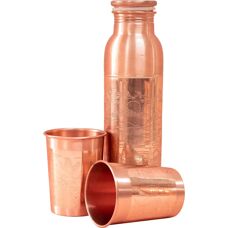 Set de Băuturi din Cupru Forrest & Love - Handmade, 2 Cani & 1 Sticlă