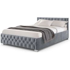 Juskys Polsterbett Nizza 140x200 - Bettgestell Mit Lattenrost, Bettkasten & - Akzeptabel Grau