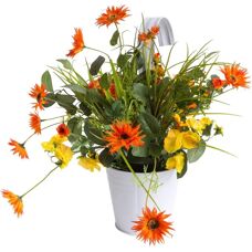 BOTANIC-HAUS - Sommerblumen - Orange - Ø40 cm - Kunstpflanze
