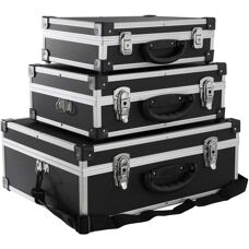 AREBOS Set of 3 Transport Cases - 50L - Durable Aluminum