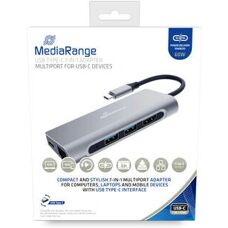 MediaRange MRCS510 Laptop Dock - USB-C 7-in-1 Silber
