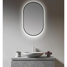 Specchio ovale LED TALOS - Nero - 45x75cm - Illuminazione