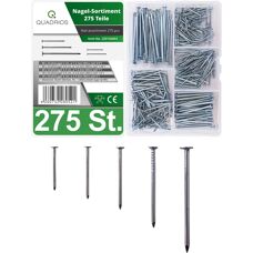 Quadrios 2201SA003 Steel Nails Assortment - 275 Piece Set