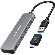 Graugear G-HUB2A2C-AC USB Hub - 4 Ports, Silber, 5 Gbps
