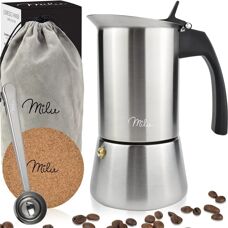 Milu Edelstahl 6 Tassen Espressokocher - Kaffeekanne