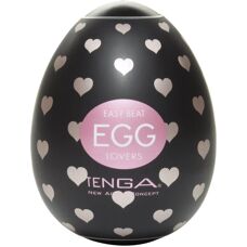TENGA Egg Lovers Texturovaný Mužský Masturbátor s Srdíčky - Čirý