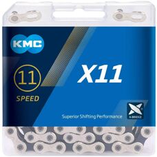Corrente KMC X11 de 11 velocidades - Prata/Preto - 118 elos